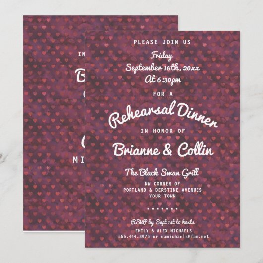 Shabby Chic Probe Abendessen Einladung (Vorne/Hinten)