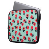 Shabby Chic Red Blume Muster Laptopschutzhülle (Vorderseite Links)