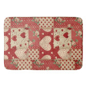 Shabby Chic Red Patchwork Pattern Badematte (Vorderseite)