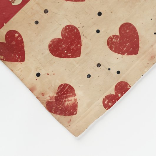 Shabby Chic Red Patchwork Pattern Fleecedecke (Ecke)