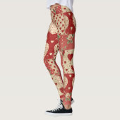 Shabby Chic Red Patchwork Pattern Leggings (Links)