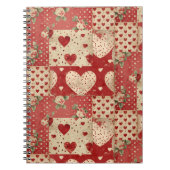 Shabby Chic Red Patchwork Pattern Notizblock (Vorderseite)
