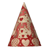 Shabby Chic Red Patchwork Pattern Partyhütchen (Vorderseite)