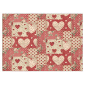 Shabby Chic Red Patchwork Pattern Tischdecke (Vorderseite (Horizontal))