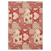 Shabby Chic Red Patchwork Pattern Tischdecke (Vorderseite)