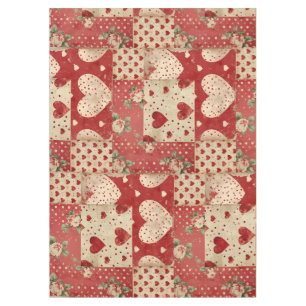 Shabby Chic Red Patchwork Pattern Tischdecke