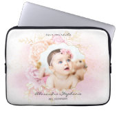 Shabby Chic Retro Baby Girl First Brithday Foto Laptopschutzhülle (Vorderseite)