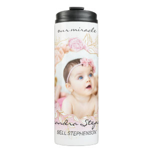 Shabby Chic Retro Baby Girl First Brithday Foto Thermosbecher