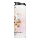 Shabby Chic Retro Baby Girl First Brithday Foto Thermosbecher (Nach rechts gedreht)