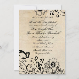 Shabby Chic Retro Floral Hochzeit Einladung