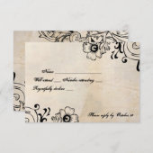 Shabby Chic Retro Floral uAwg mit Umschlägen RSVP Karte (Vorne/Hinten)