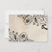 Shabby Chic Retro Floral uAwg mit Umschlägen RSVP Karte (Rückseite)