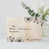 Shabby Chic Retro Floral uAwg mit Umschlägen RSVP Karte (Stehend Vorderseite)