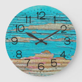 Shabby Chic Retro Lackholz Große Wanduhr (Vorderseite)