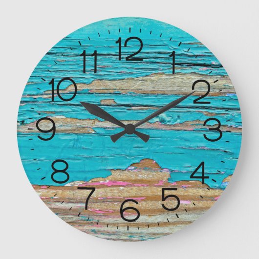 Shabby Chic Retro Lackholz Große Wanduhr (Vorderseite)