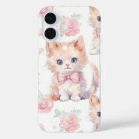 Shabby Chic Romantic Kitten Floral
