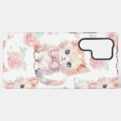 Shabby Chic Romantic Kitten Floral Samsung Galaxy Hülle (Rückseite (Horizontal))