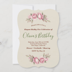 Shabby Chic Romantische Vintage-Rosen Floral-Party Einladung