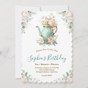 Shabby Chic Romantische Vintage-Rosen Florale Part Einladung