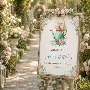 Shabby Chic Romantische Vintage-Rosen Florale Part Poster
