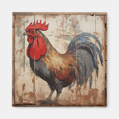 Shabby Chic Rooster Magnet (Vorne)