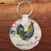 Shabby Chic Rooster Schlüsselanhänger (Vorderseite)
