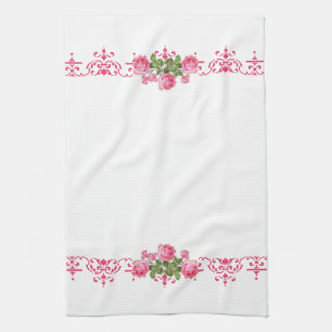 Shabby Chic Rosa Blumen Küchenhandtuch Küchentuch