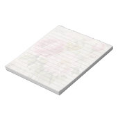 Shabby Chic Rosa Blumen Linien Notizblock (Rotiert)