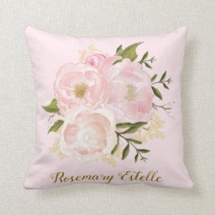 Shabby Chic Rosa Blumen Mädchen-Kinderzimmer-Dekor Kissen