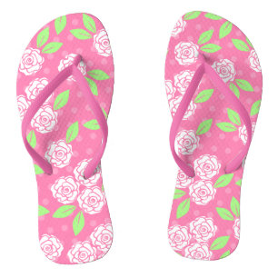 Shabby Chic Rosa Blumenmuster Badesandalen