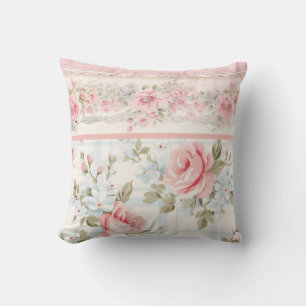 Shabby Chic rosa Blumenmuster Kissen