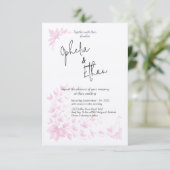 Shabby Chic Rosa Blumenzwiebelfest Einladung (Stehend Vorderseite)