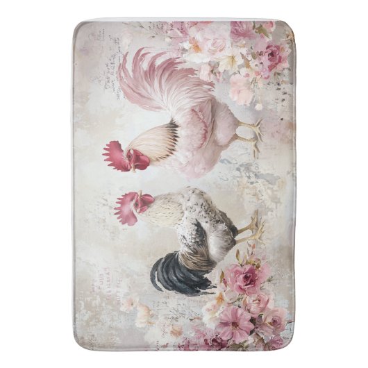 Shabby Chic Rosa Decoupage Badematte (Vorderseite Vertikal)