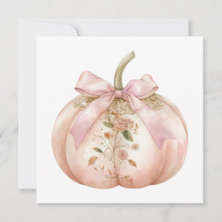 Shabby Chic Rosa Florale Kürbis Coquette Herbst Einladung