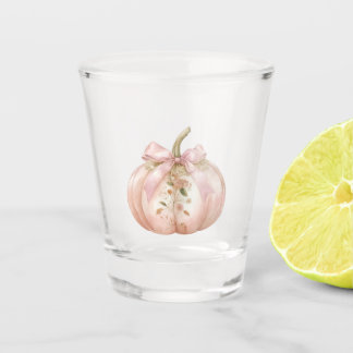 Shabby Chic Rosa Florale Kürbis Coquette Herbst Schnapsglas