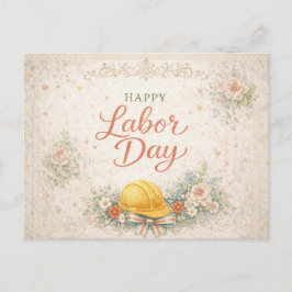 Shabby Chic Rosa Happy Labor Day Feiertagspostkarte