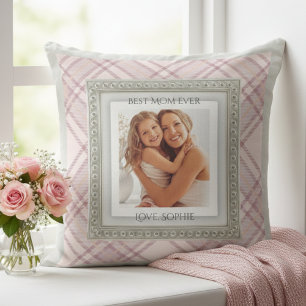 Shabby Chic Rosa Kariert Beste Mutter überhaupt Fo Kissen