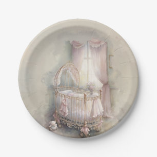 Shabby Chic-Rosa-Kinderkrippe Pappteller