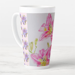 Shabby Chic Rosa Lippenflora Blume Blaue Flasche Milchtasse