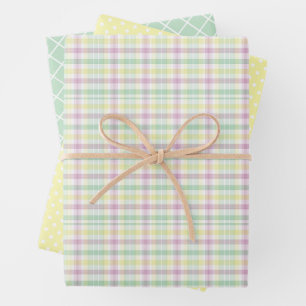 Shabby Chic Rosa Mintgrün Streifen Muster Geschenkpapier Set