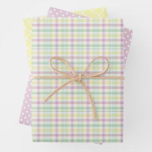 Shabby Chic Rosa Mintgrün Streifen Muster Geschenkpapier Set