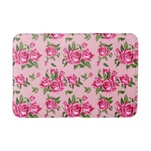 Shabby Chic Rosa Muster Rose Badematte