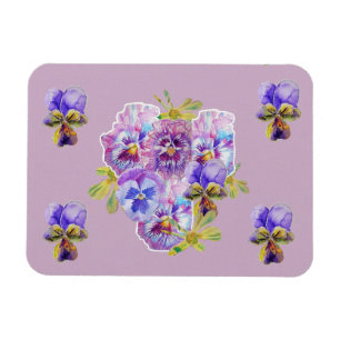 Shabby Chic Rosa Pansy Blumenlila Kunstmagnet Magnet