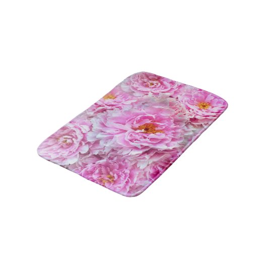 Shabby Chic Rosa Pastellfarben Rosa Erdnüsse Badematte (Schrägansicht)