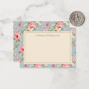 Shabby Chic Rosa Pfingstrosen Floral Personalisier Mitteilungskarte