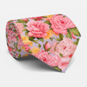 Shabby Chic Rosa pfirsichfarbene Blume Krawatte (Gerollt)