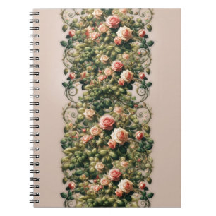 Shabby Chic Rosa Reben Blumen Elegant Notizblock
