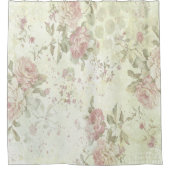 Shabby Chic Rosa Rose Duschvorhang (Vorderseite)