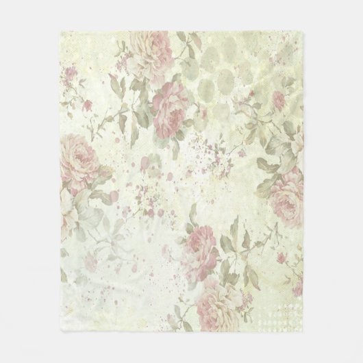 Shabby Chic Rosa Rose Fleecedecke (Vorderseite)