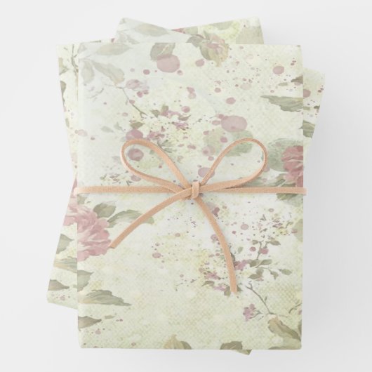 Shabby Chic Rosa Rose Geschenkpapier Set (Beispiel)